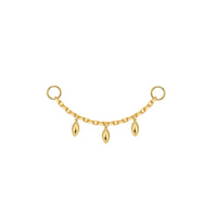Chain with 3 Dripping Marquise Gold Beads — Modern Mood