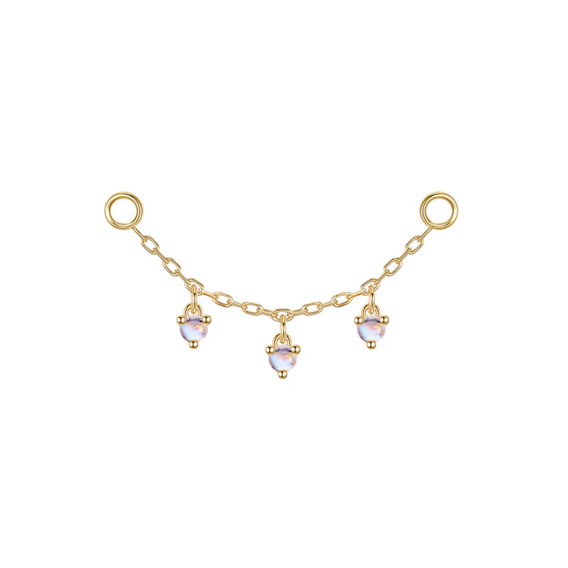 Chain with Dripping Round Colored Gemstones — Modern Mood