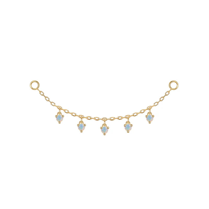 Chain with Dripping Round Colored Gemstones — Modern Mood