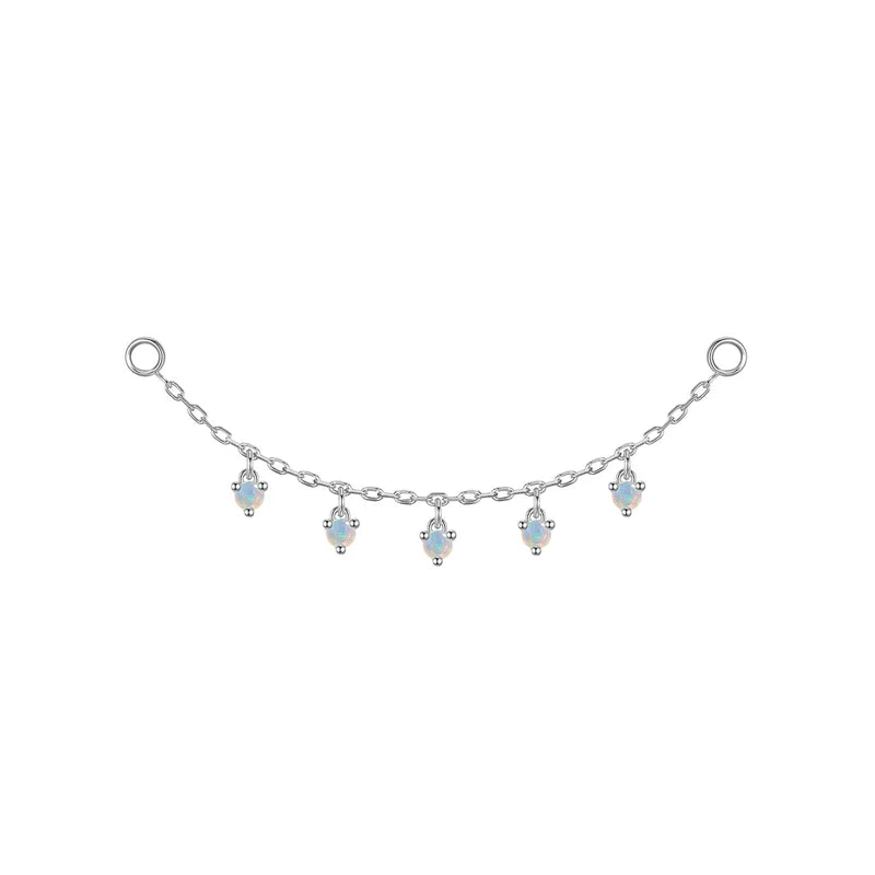 Chain with Dripping Round Colored Gemstones — Modern Mood