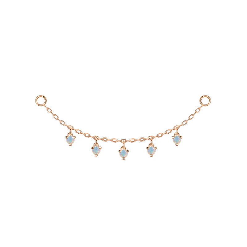 Chain with Dripping Round Colored Gemstones — Modern Mood