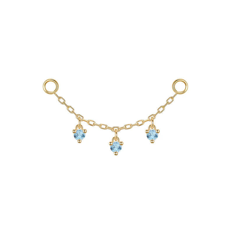 Chain with Dripping Round Colored Gemstones — Modern Mood