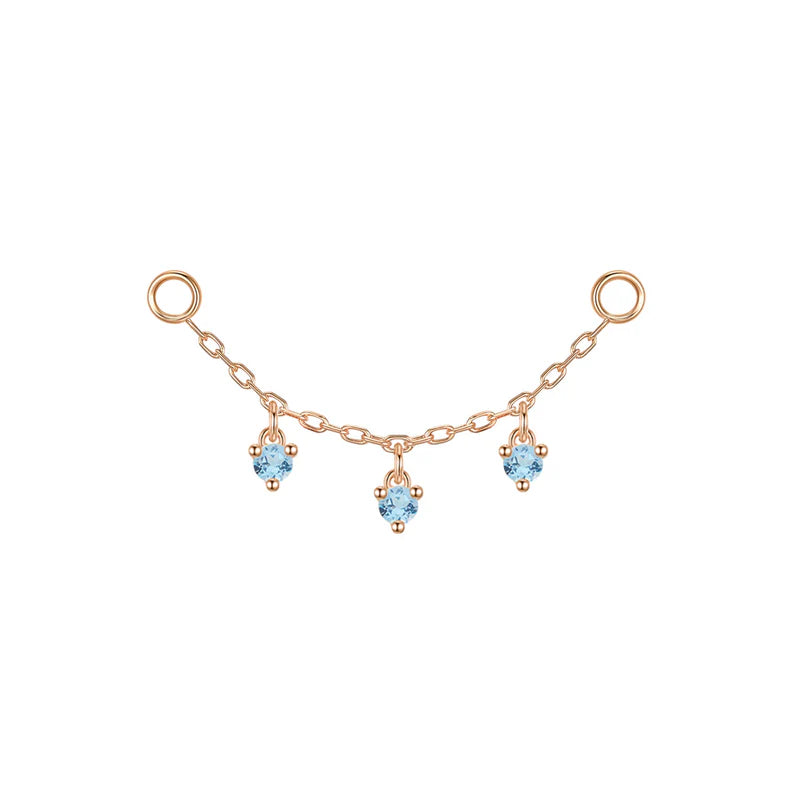 Chain with Dripping Round Colored Gemstones — Modern Mood