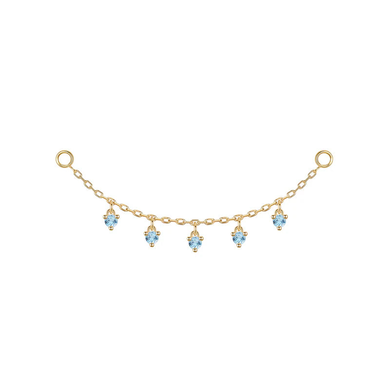 Chain with Dripping Round Colored Gemstones — Modern Mood