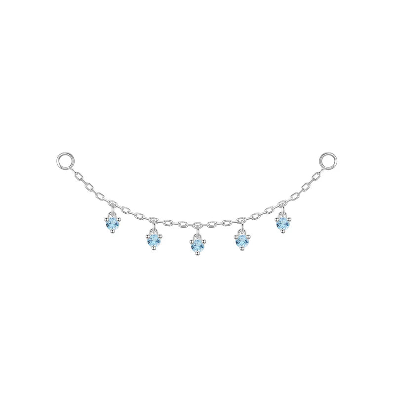 Chain with Dripping Round Colored Gemstones — Modern Mood