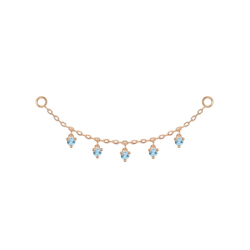 Chain with Dripping Round Colored Gemstones — Modern Mood