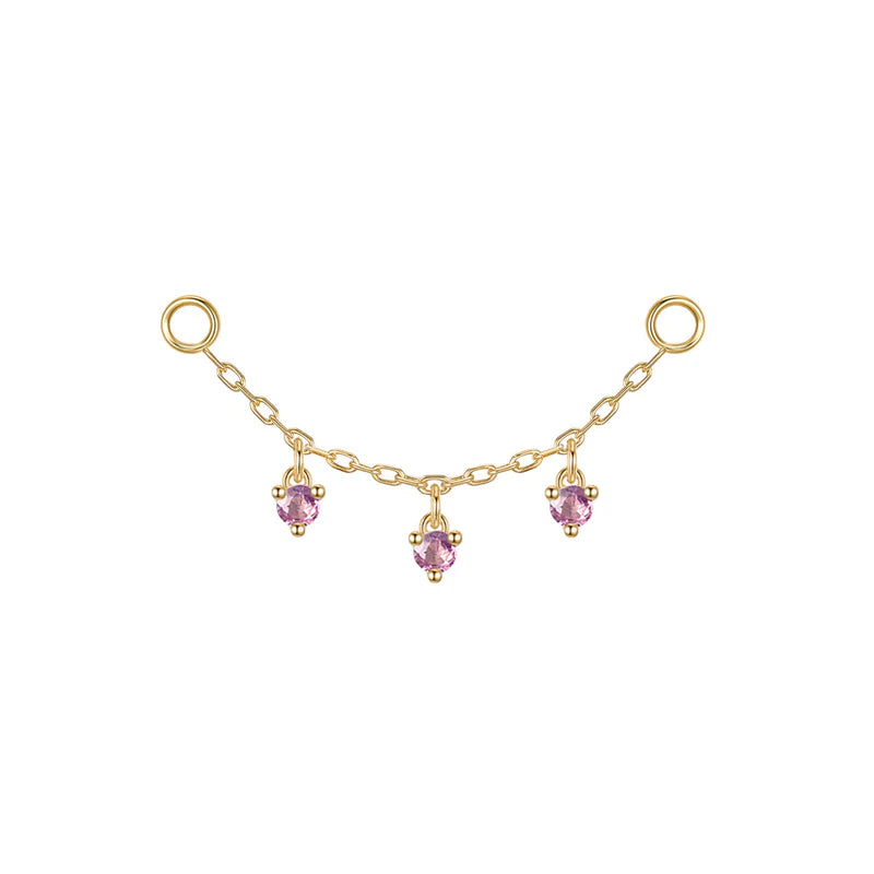 Chain with Dripping Round Colored Gemstones — Modern Mood