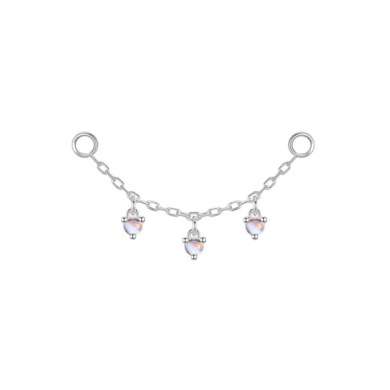 Chain with Dripping Round Colored Gemstones — Modern Mood
