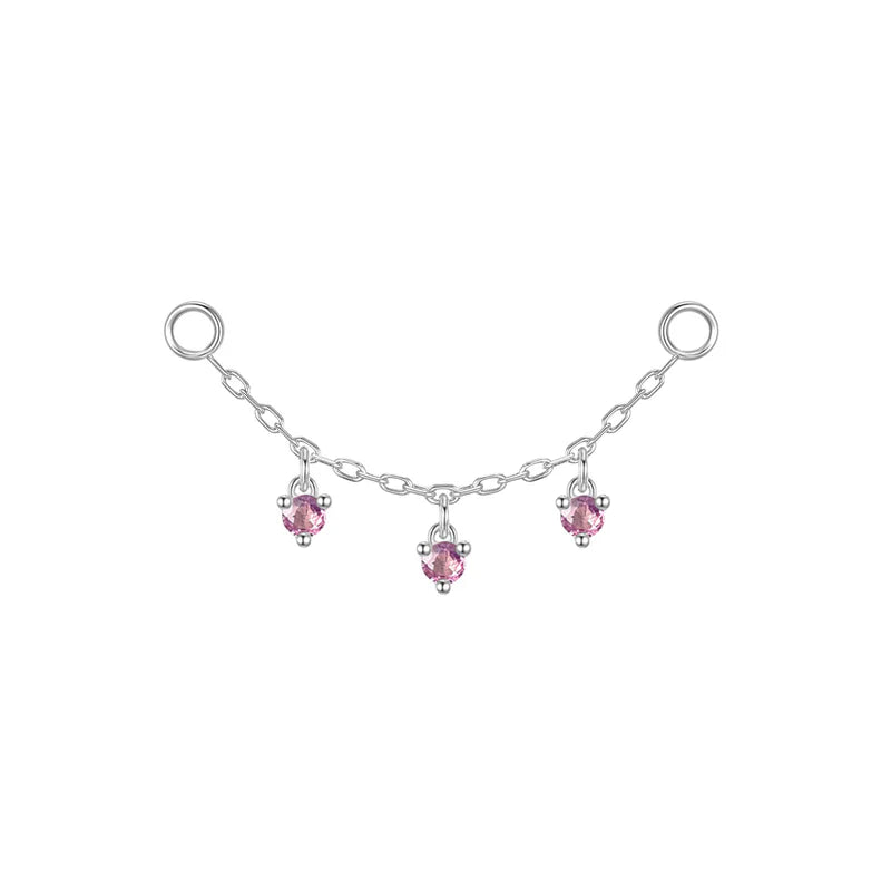 Chain with Dripping Round Colored Gemstones — Modern Mood