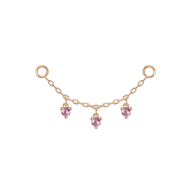 Chain with Dripping Round Colored Gemstones — Modern Mood
