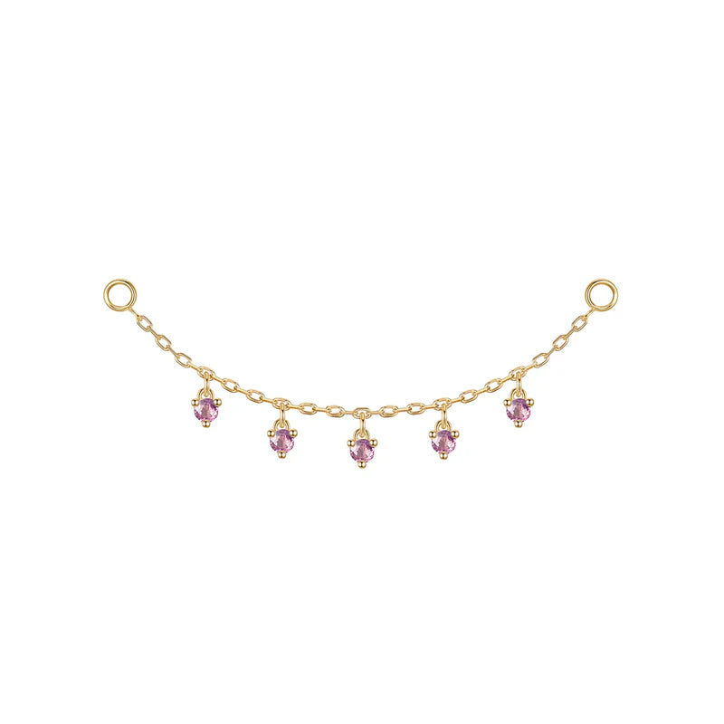 Chain with Dripping Round Colored Gemstones — Modern Mood
