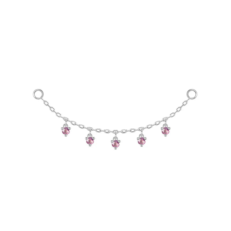 Chain with Dripping Round Colored Gemstones — Modern Mood