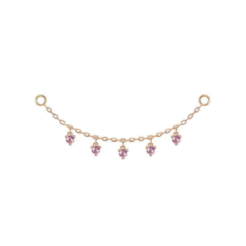 Chain with Dripping Round Colored Gemstones — Modern Mood
