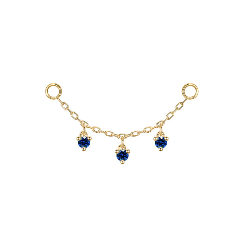 Chain with Dripping Round Colored Gemstones — Modern Mood