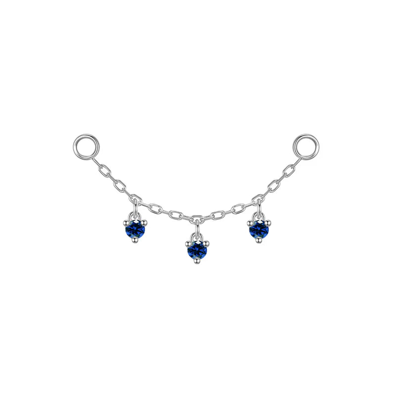 Chain with Dripping Round Colored Gemstones — Modern Mood
