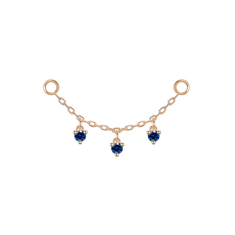Chain with Dripping Round Colored Gemstones — Modern Mood