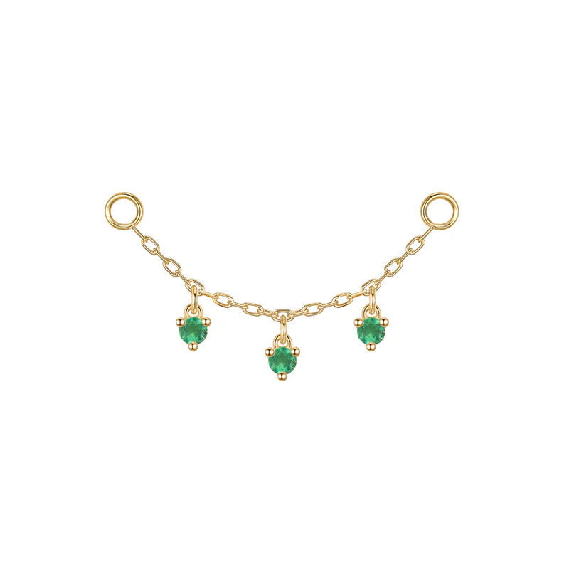 Chain with Dripping Round Colored Gemstones — Modern Mood