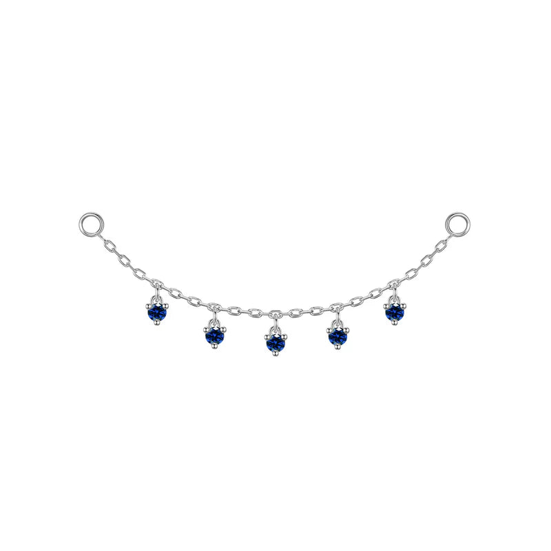 Chain with Dripping Round Colored Gemstones — Modern Mood