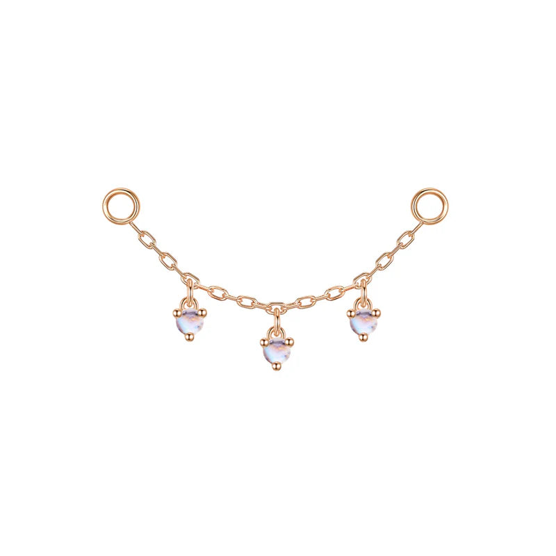 Chain with Dripping Round Colored Gemstones — Modern Mood