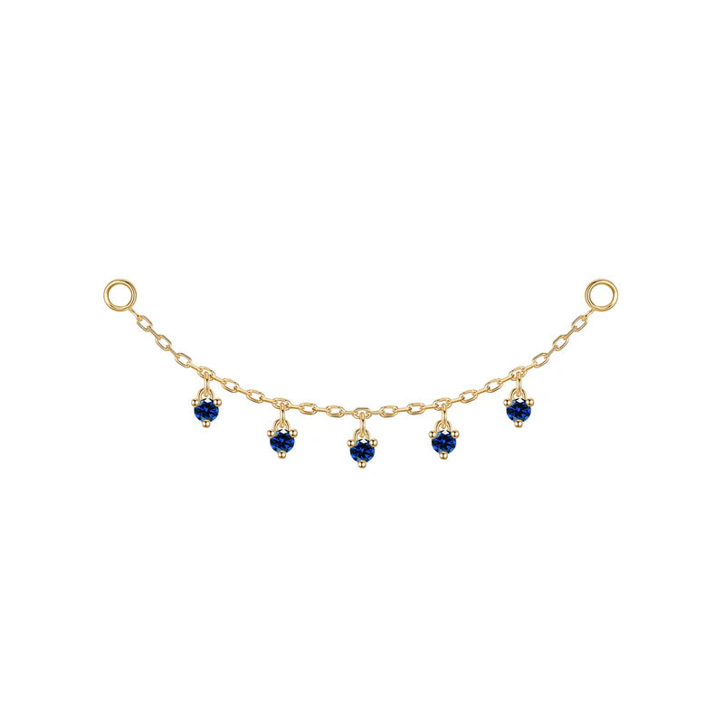 Chain with Dripping Round Colored Gemstones — Modern Mood