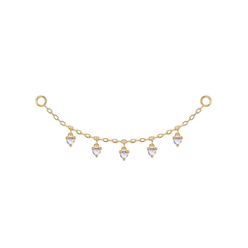 Chain with Dripping Round Colored Gemstones — Modern Mood