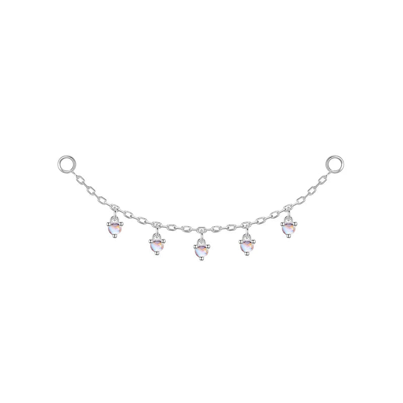 Chain with Dripping Round Colored Gemstones — Modern Mood