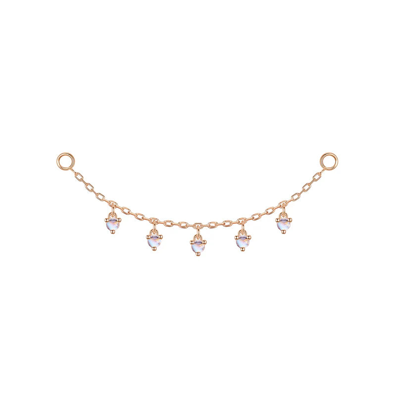 Chain with Dripping Round Colored Gemstones — Modern Mood