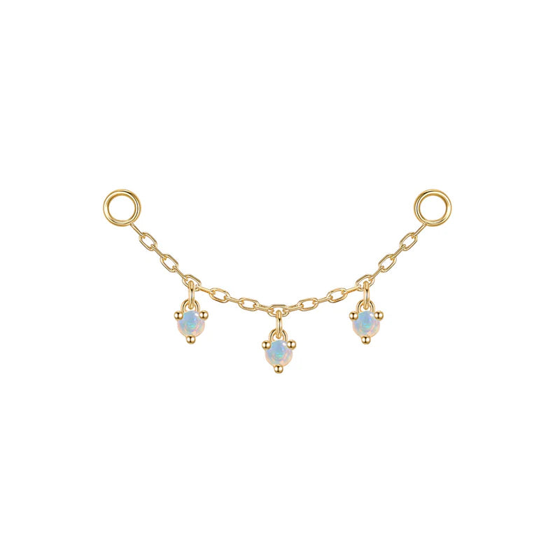 Chain with Dripping Round Colored Gemstones — Modern Mood