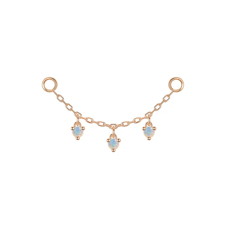 Chain with Dripping Round Colored Gemstones — Modern Mood