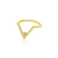 Chevron Seam Ring with CZ — Junipurr