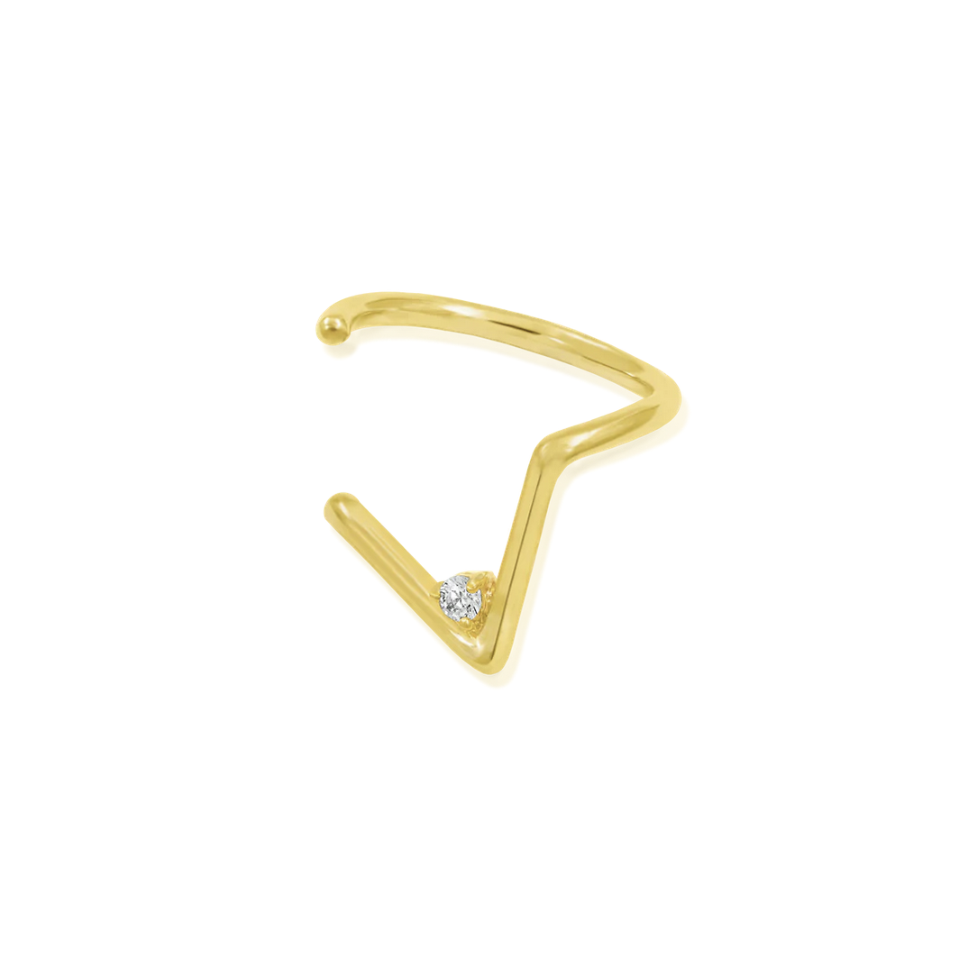 Chevron Seam Ring with CZ — Junipurr