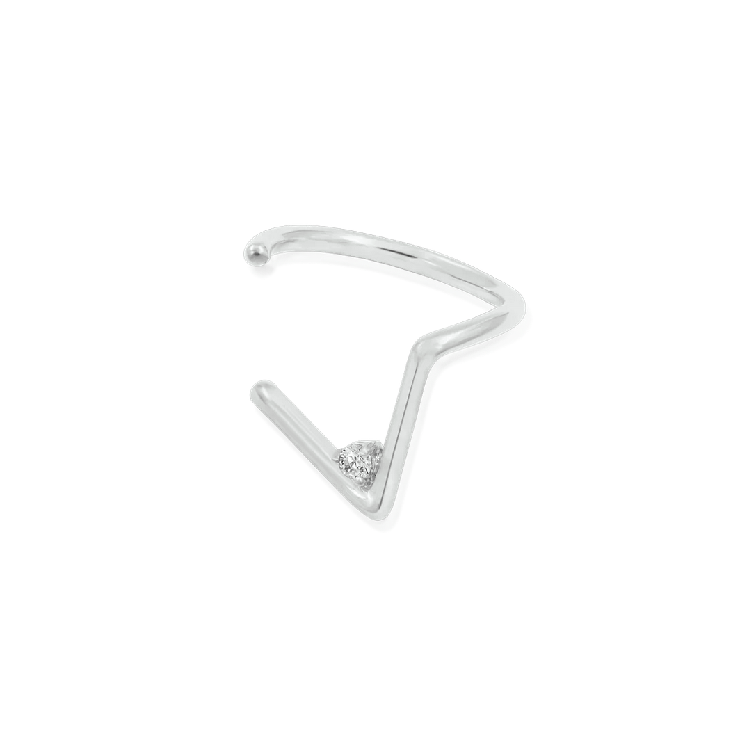 Chevron Seam Ring with CZ — Junipurr