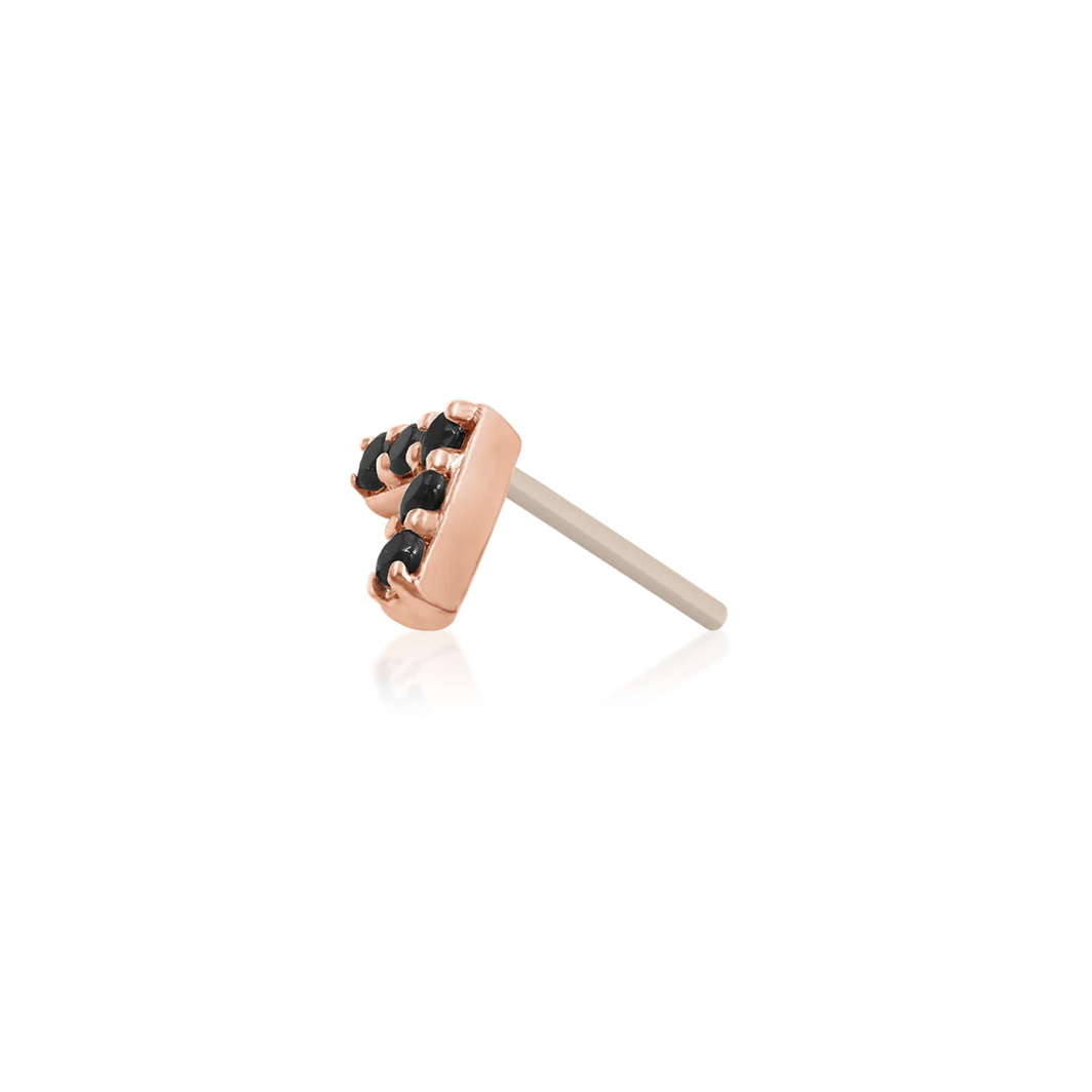 Chevron with Black CZ from Junipurr Rose Gold (Vault)