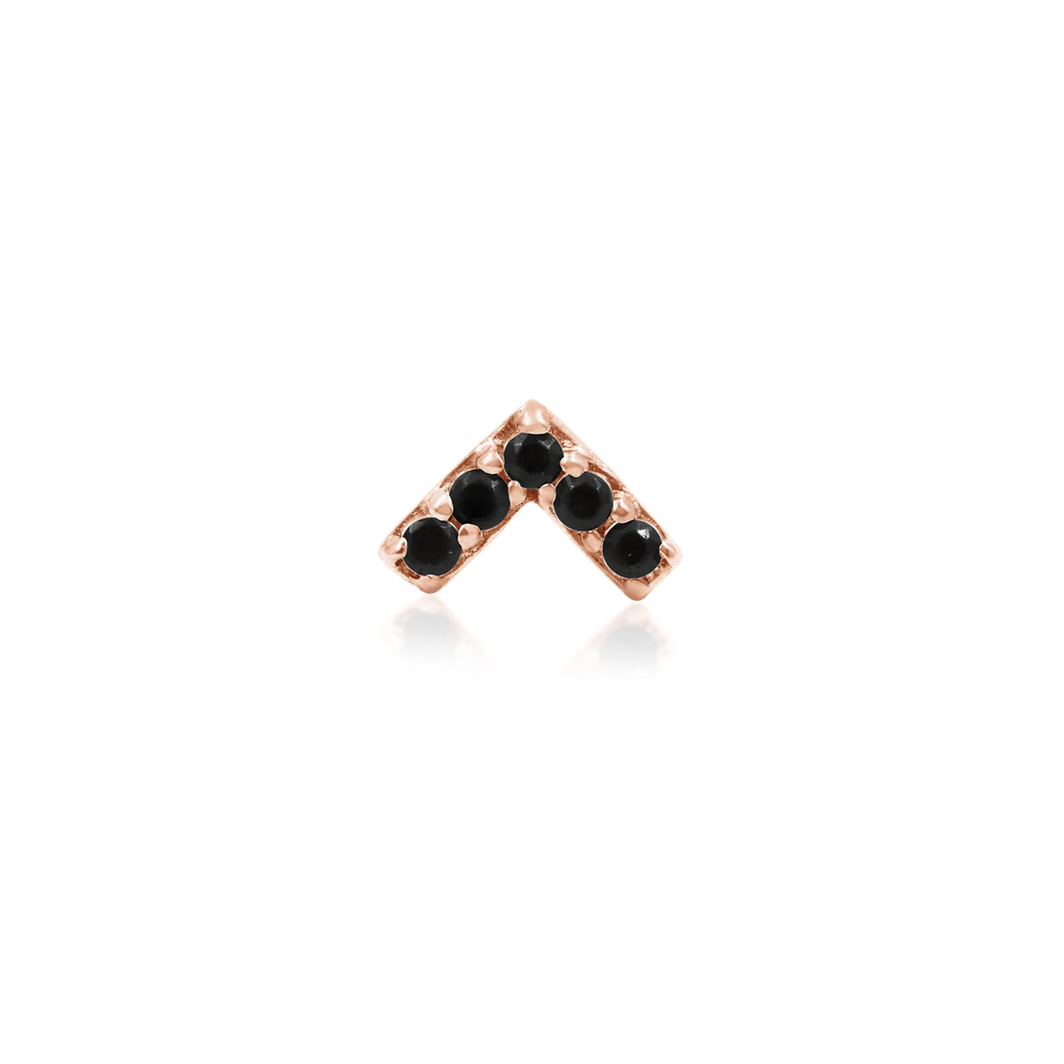 Chevron with Black CZ from Junipurr Rose Gold (Vault)