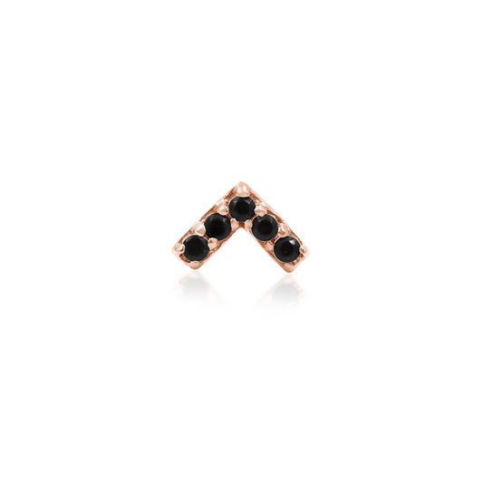 Chevron with Black CZ from Junipurr Rose Gold (Vault)