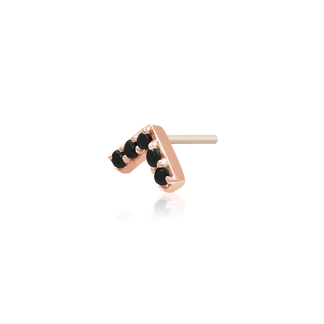 Chevron with Black CZ from Junipurr Rose Gold (Vault)