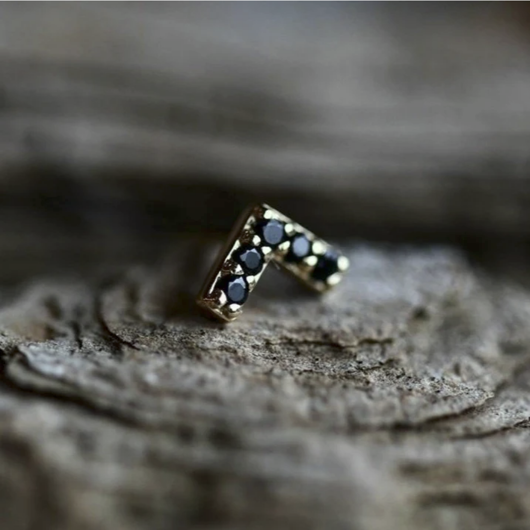 Chevron with Black CZ — Junipurr