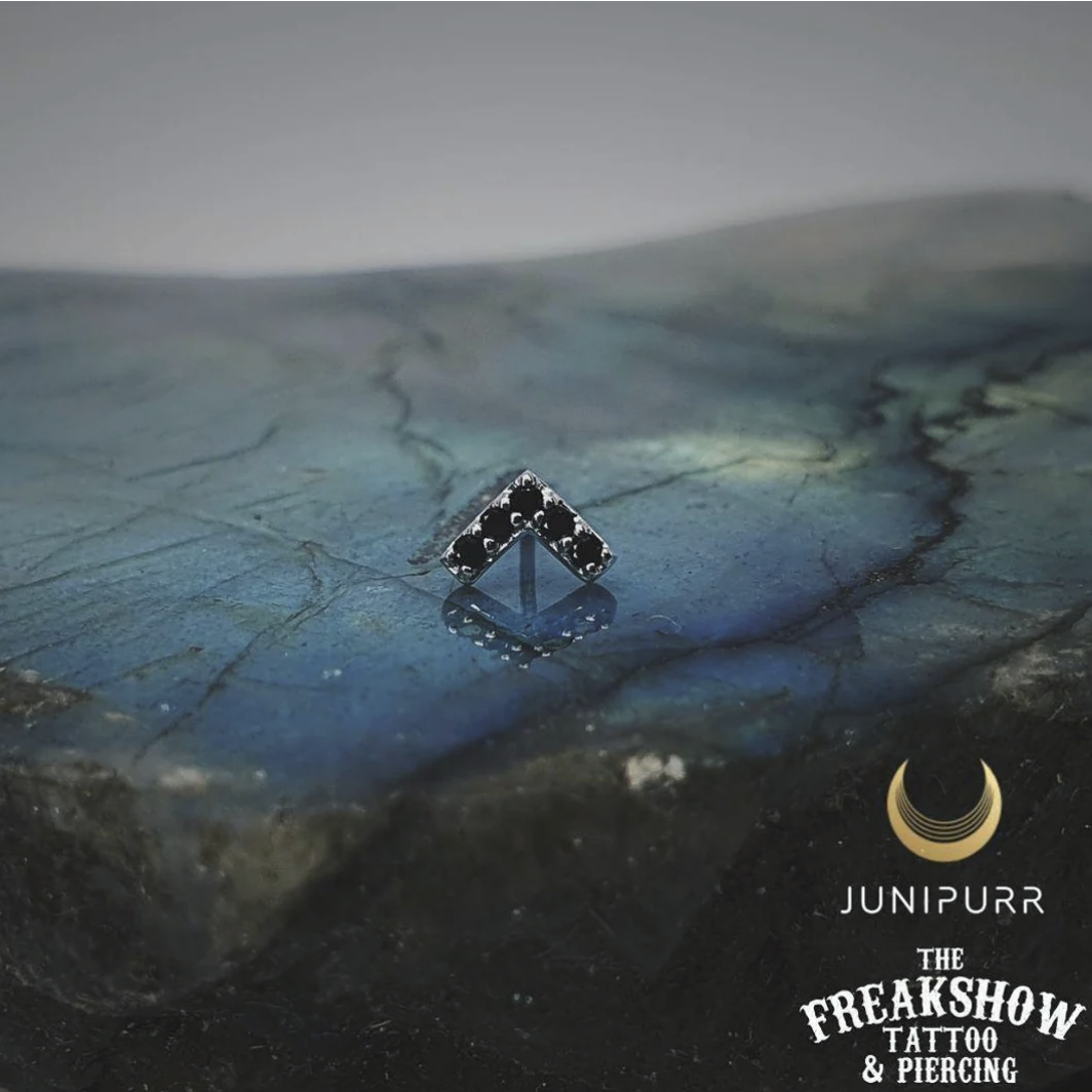 Chevron with Black CZ — Junipurr