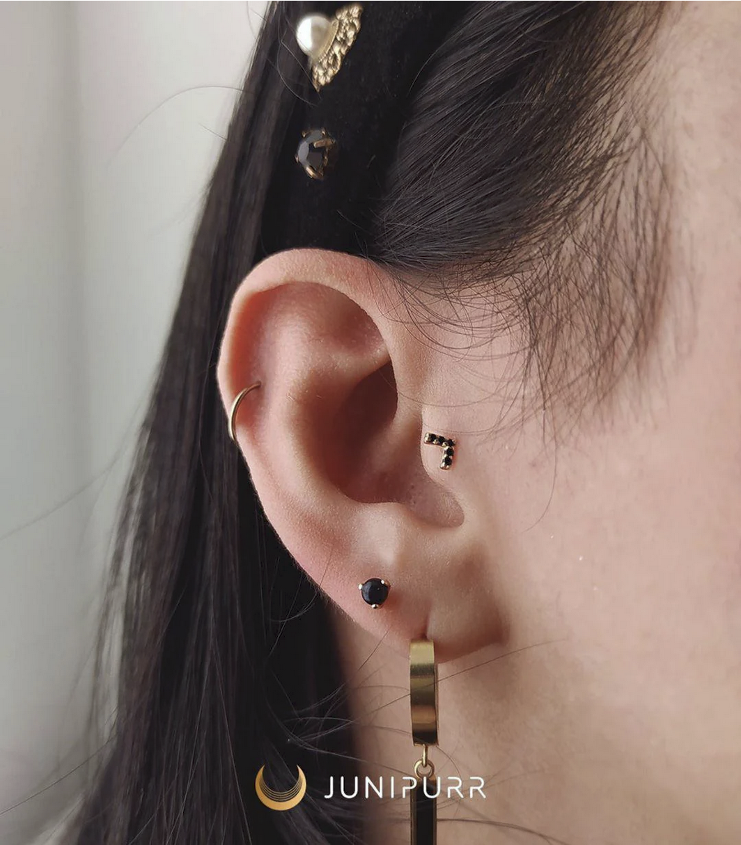 Chevron with Black CZ — Junipurr