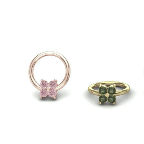 Cluster Quadrinity with Gemstone Ring from Mushroom