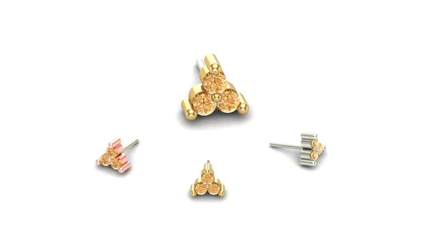 Cluster Trinity with Gemstones from Mushroom