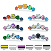 Pride Bezel Set Cluster - Curved
