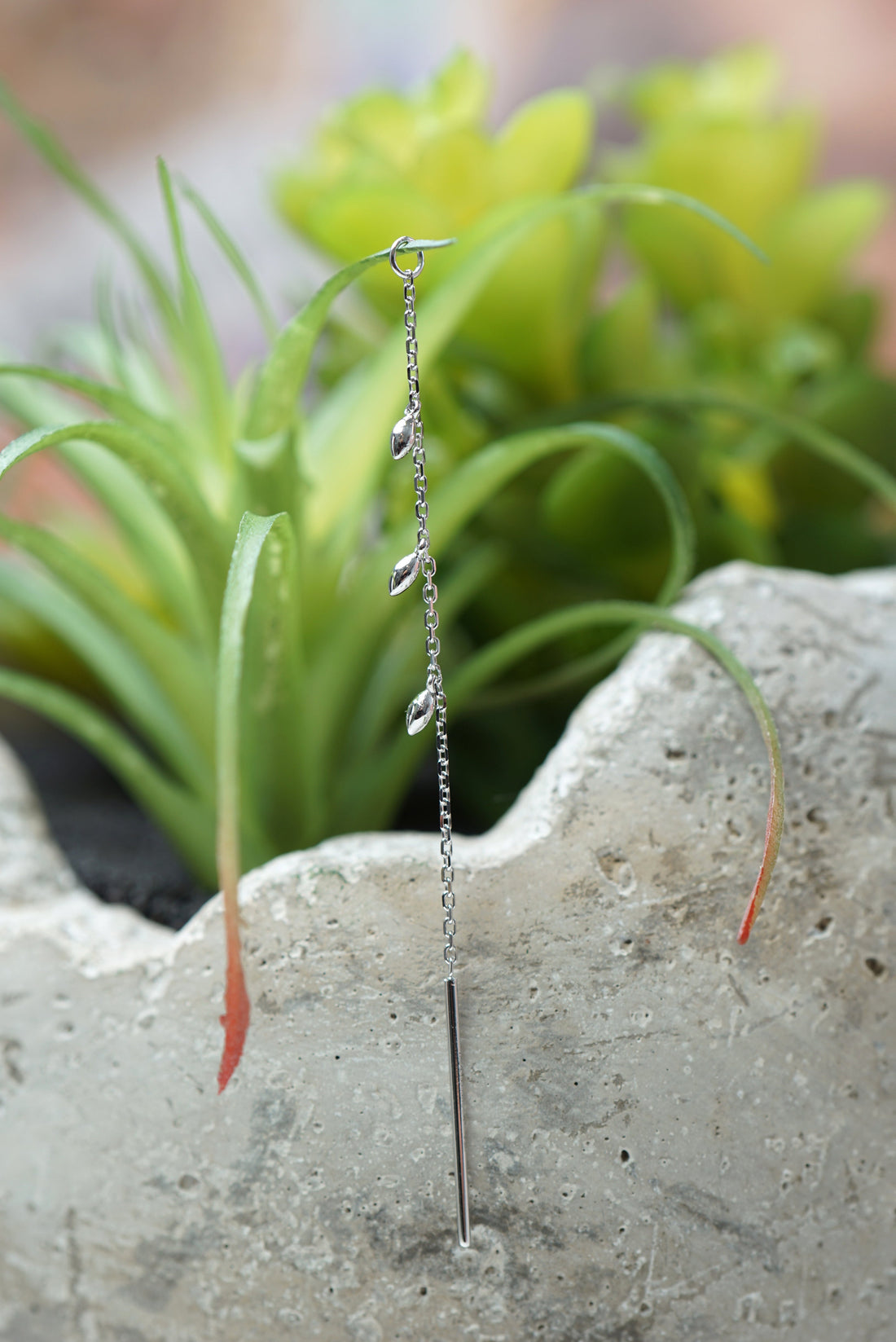 Threader - Dripping Marquise Gold Beads and Jump Ring Short
