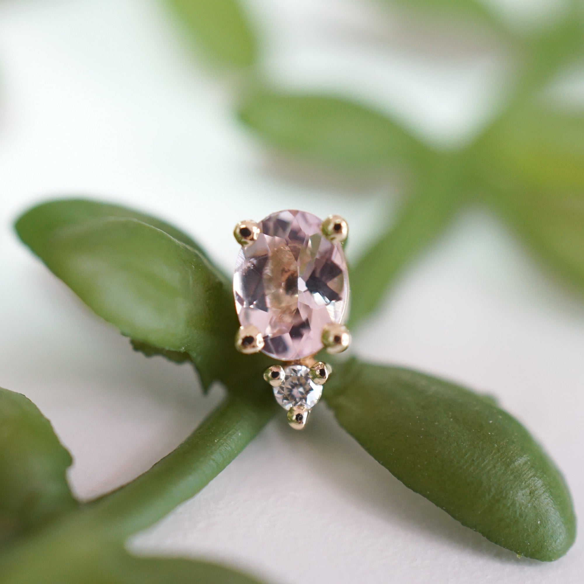 Pippa Diamond Grande - Oval Morganite