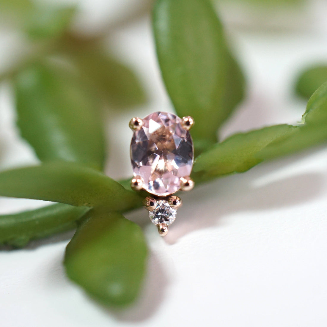 Pippa Diamond Grande - Oval Morganite
