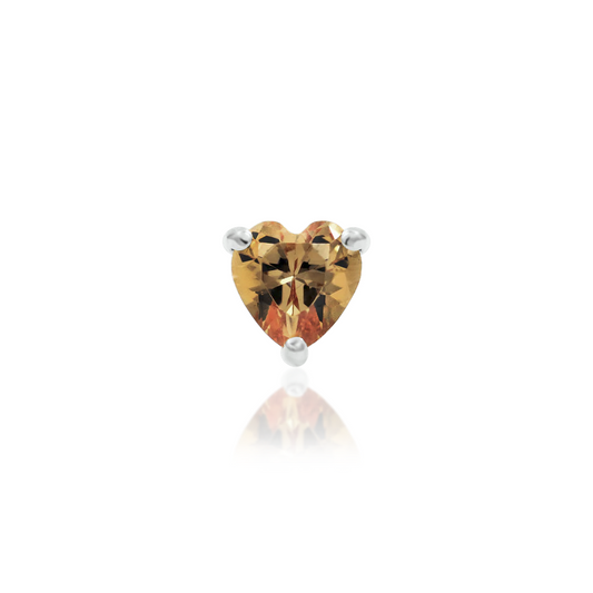 Dark Champagne Heart from Junipurr White Gold and Rose Gold (Vault)