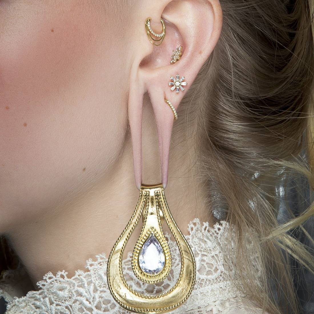 Deliah Baguette Flower CZ — Buddha