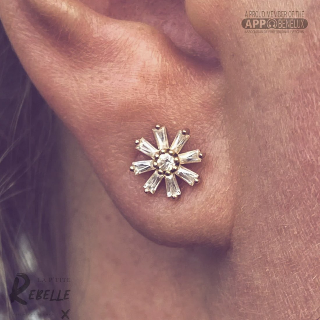 Deliah Baguette Flower CZ — Buddha