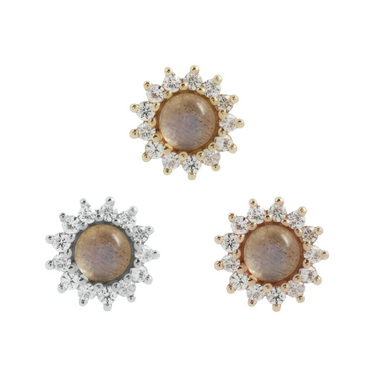 Delphine with Labradorite and White Sapphire From Buddha