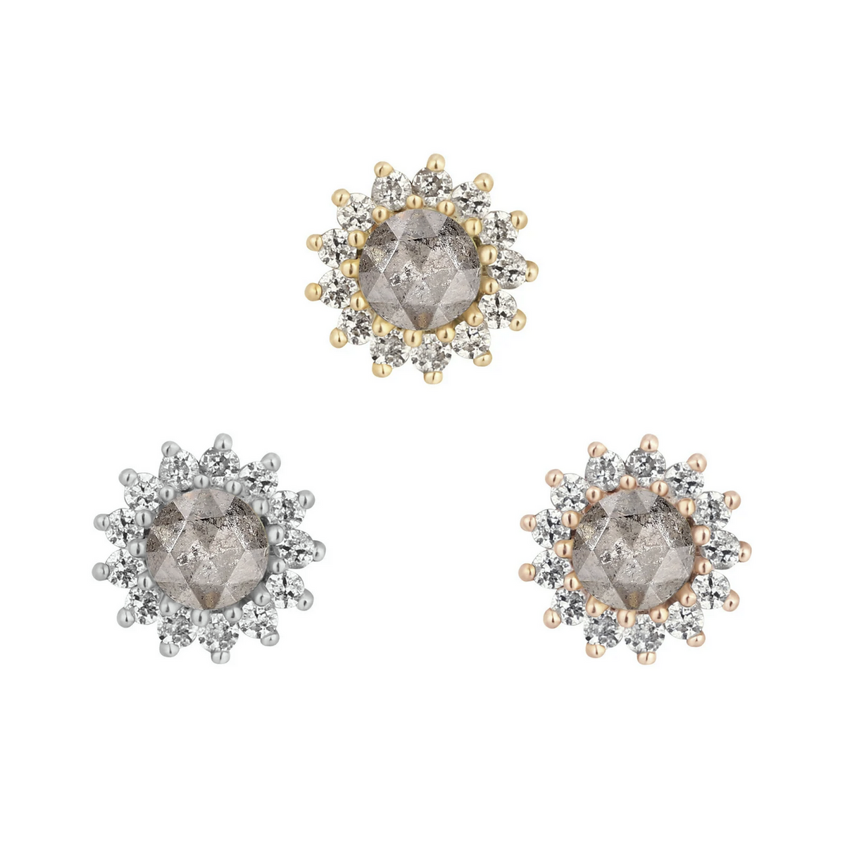 Delphine with Grey Diamond and White Sapphire — Buddha